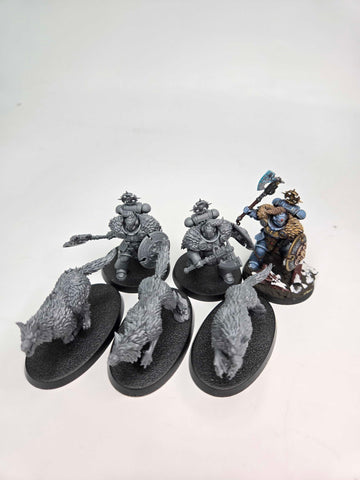 SPACE WOLVES - WOLF GUARD HEADTAKERS WITH HUNTING WOLVES - WARHAMMER 40K (A1217)