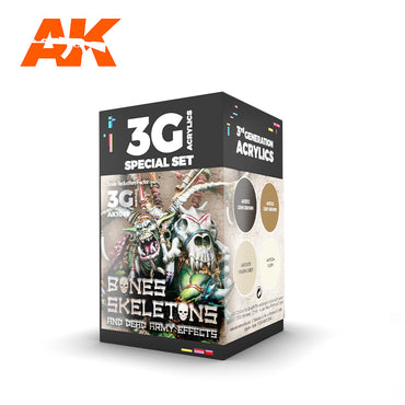AK Interactive - Wargame Colour 3G Paint Set - Bones and Skeletons