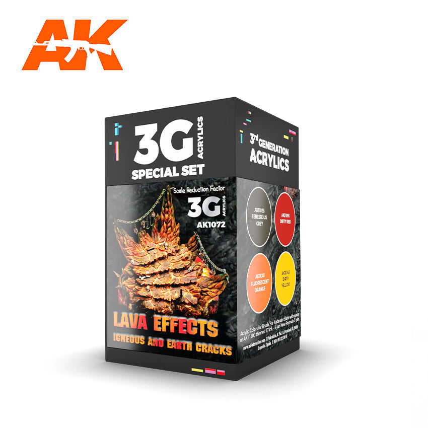 AK Interactive - Wargame Colour 3G Paint Set - Lava Effects