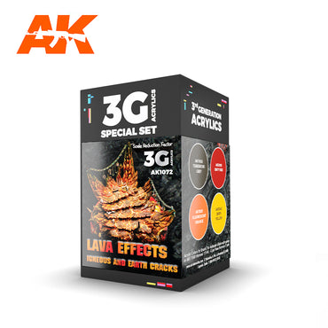 AK Interactive - Wargame Colour 3G Paint Set - Lava Effects