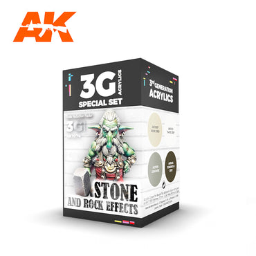 AK Interactive - Wargame Colour 3G Paint Set - Stone and Rock Effects