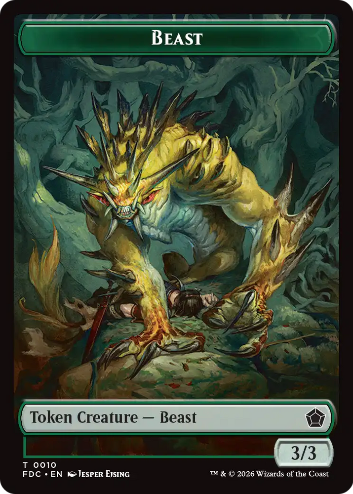 Spider // Beast Double-Sided Token [Foundations Commander Tokens]