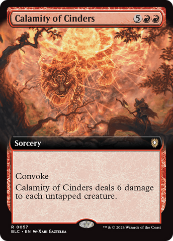 Calamity of Cinders (Extended Art) [Bloomburrow Commander]