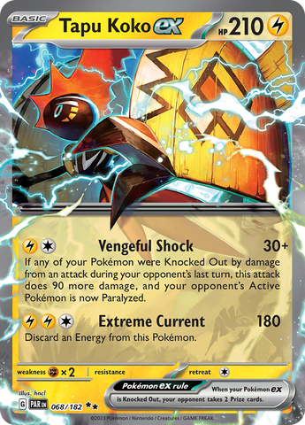 Tapu Koko ex (068/182) [Scarlet & Violet: Paradox Rift]