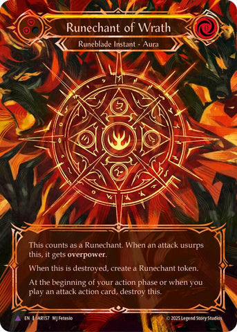 Runechant of Wrath (Yellow) (Marvel) [IAR157-MV] (Omens of the Third Age)  Cold Foil