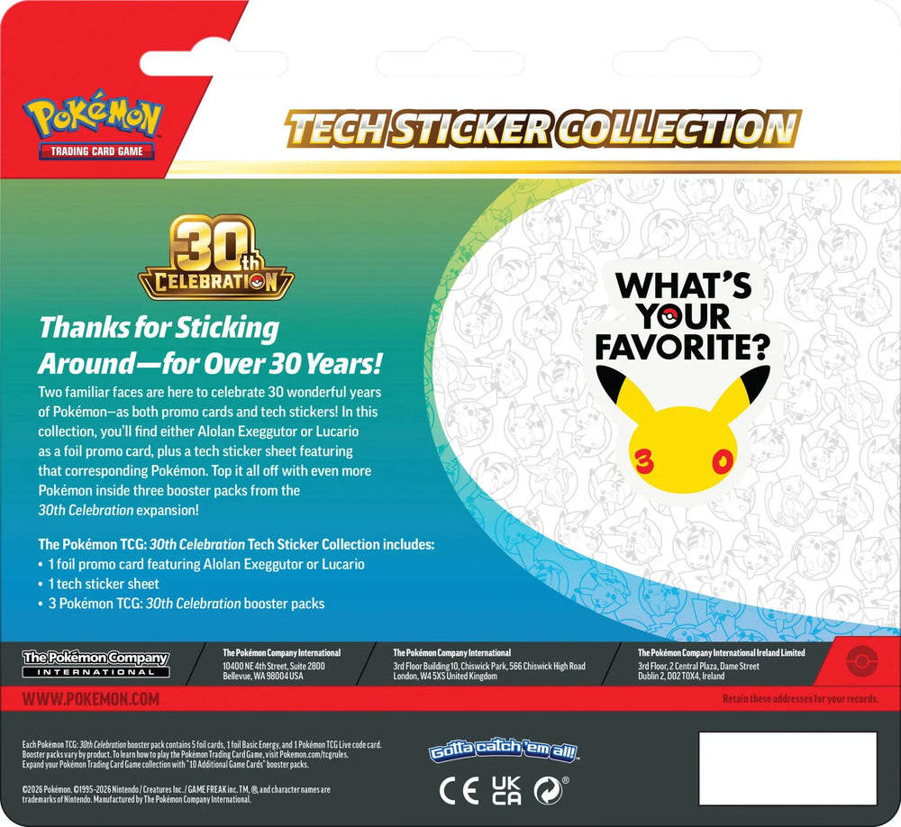 Mega Evolution: 30th Celebration Tech Sticker Collection [Alolan Exeggutor] [LIMIT 1 PER CUSTOMER]