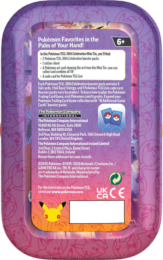 Mega Evolution: 30th Celebration - Mini Tin [Mewtwo] [LIMIT 1 MINI TIN DESIGN PER CUSTOMER]