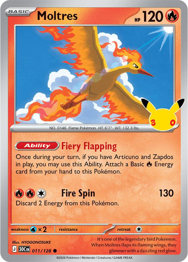 Moltres (011/128) [Mega Evolution: 30th Celebration]