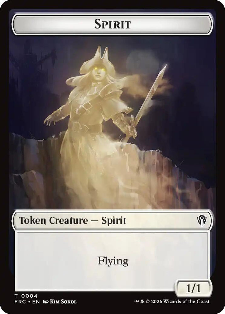 Spirit // Jace Double-Sided Token [Reality Fracture Commander Tokens]