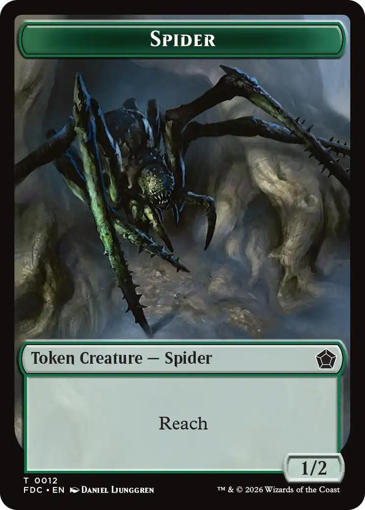 Spider // Phyrexian Beast Double-Sided Token [Foundations Commander Tokens]