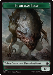 Beast // Phyrexian Beast Double-Sided Token [Foundations Commander Tokens]