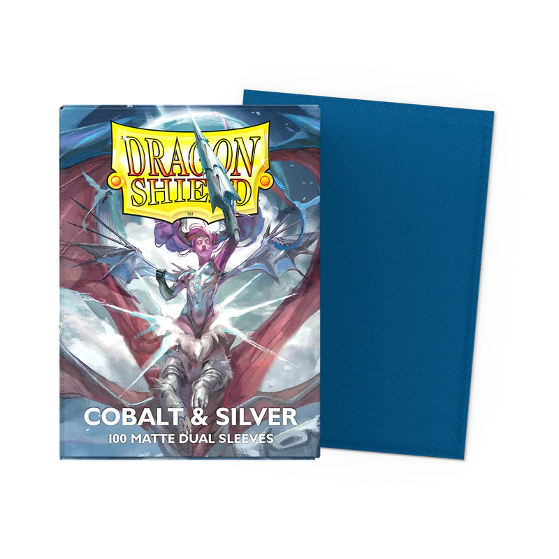 Dragon Shield Matte Dual Sleeve 100ct - Cobalt & Silver