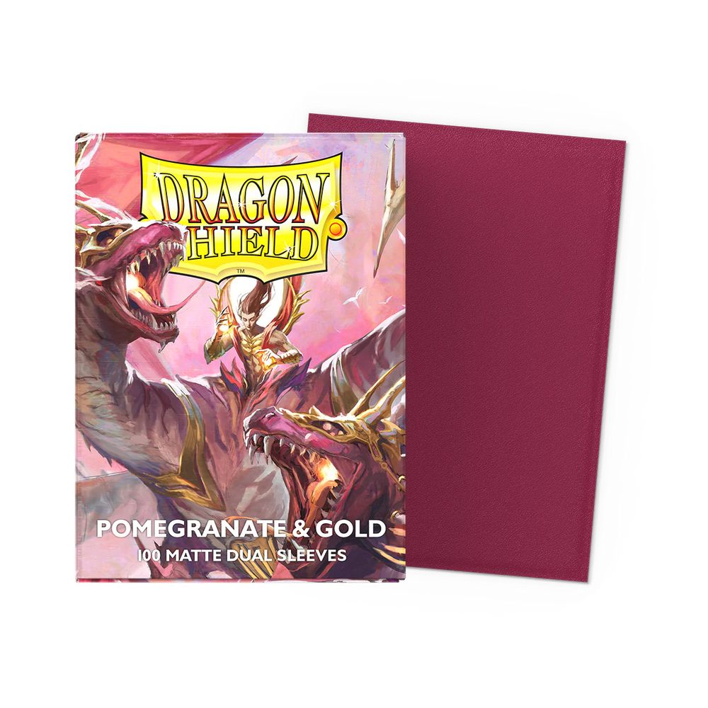 Dragon Shield Matte Dual Sleeve 100ct - Pomegranate & Gold