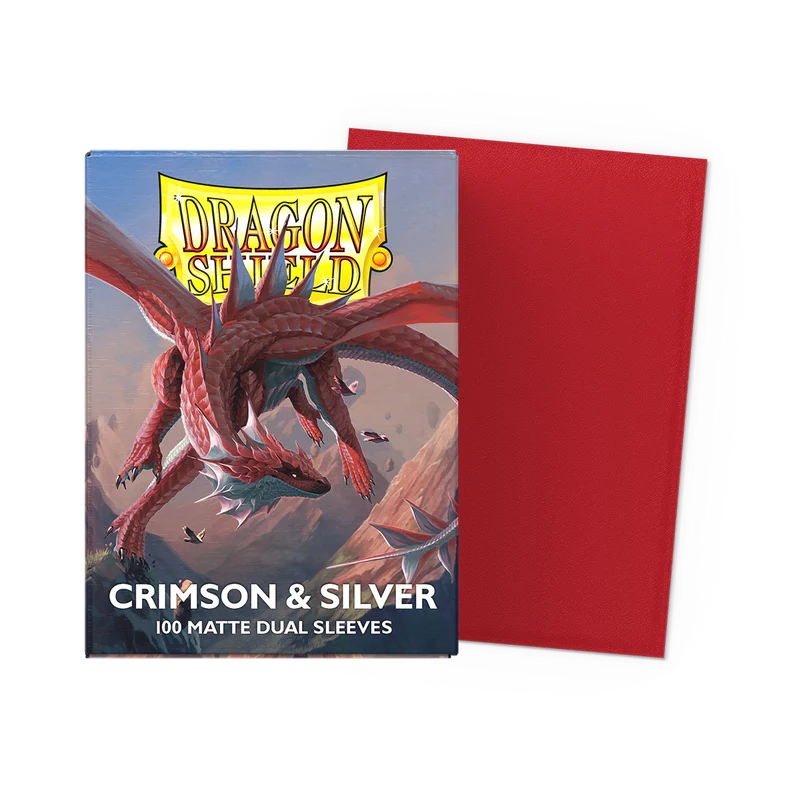 Dragon Shield Matte Dual Sleeve 100ct - Crimson & Silver