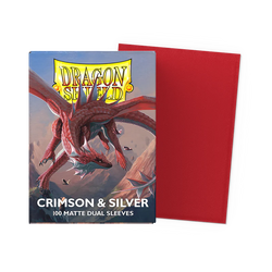 Dragon Shield Matte Dual Sleeve 100ct - Crimson & Silver