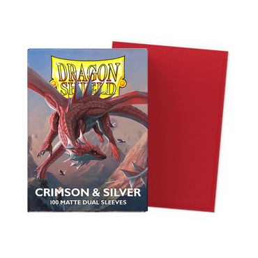 Dragon Shield Matte Dual Sleeve 100ct - Crimson & Silver