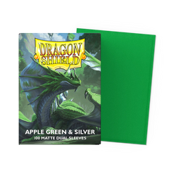 Dragon Shield Matte Dual Sleeve 100ct - Apple Green & Silver