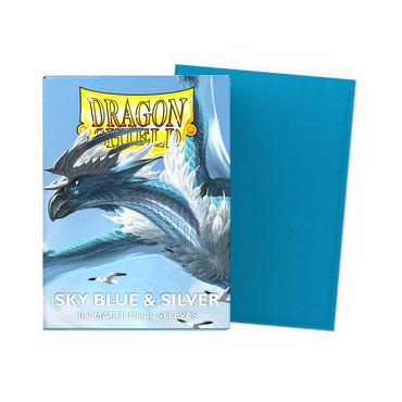 Dragon Shield Matte Dual Sleeve 100ct - Sky Blue & Silver