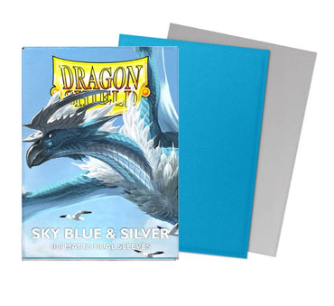 Dragon Shield Matte Dual Sleeve 100ct - Sky Blue & Silver