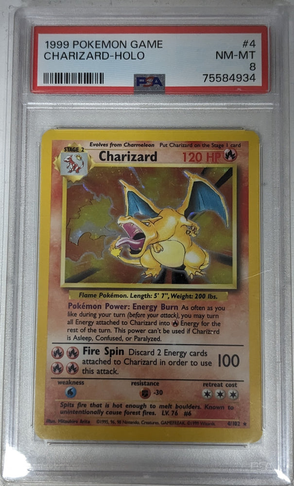 Charizard (4/102) - [Base Set Unlimited] *PSA 8*