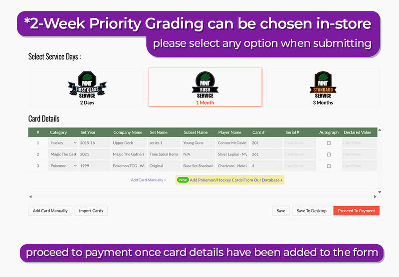 MNT Grading Tickets
