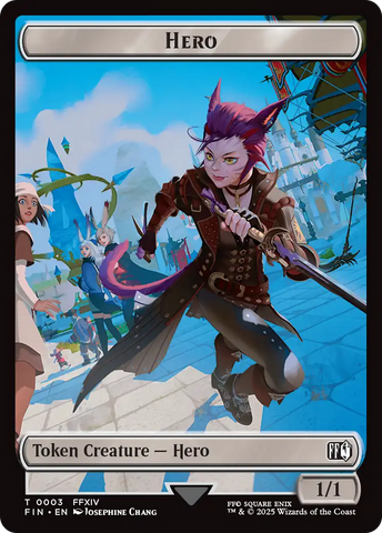 Spirit // Hero (0003) Double-Sided Token [FINAL FANTASY Commander Tokens]