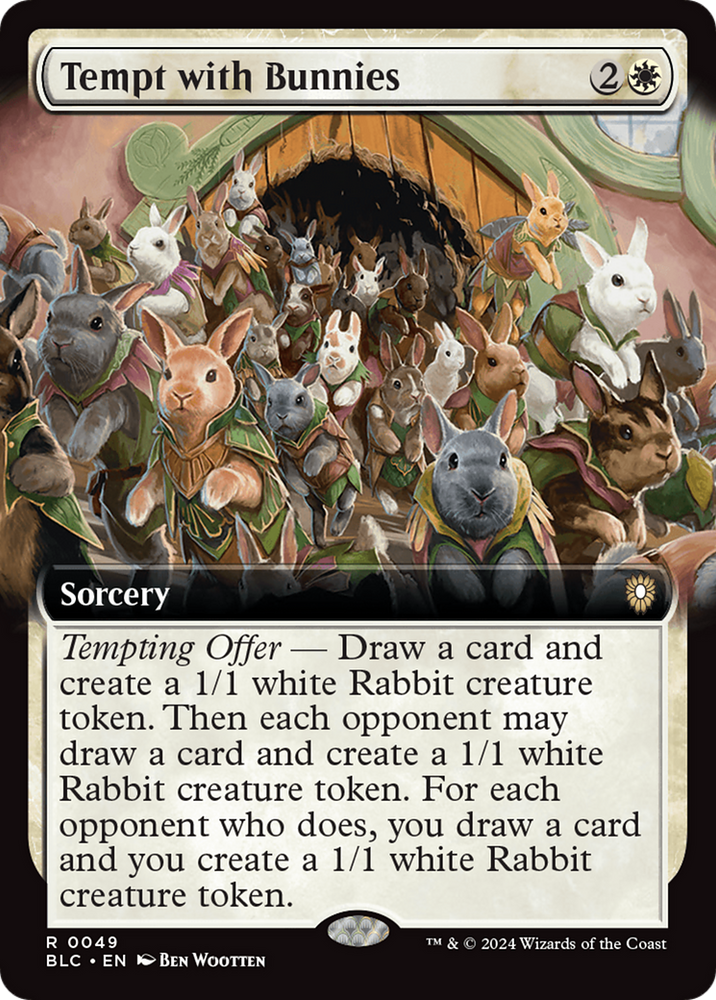 Tempt with Bunnies (Extended Art) [Bloomburrow Commander]