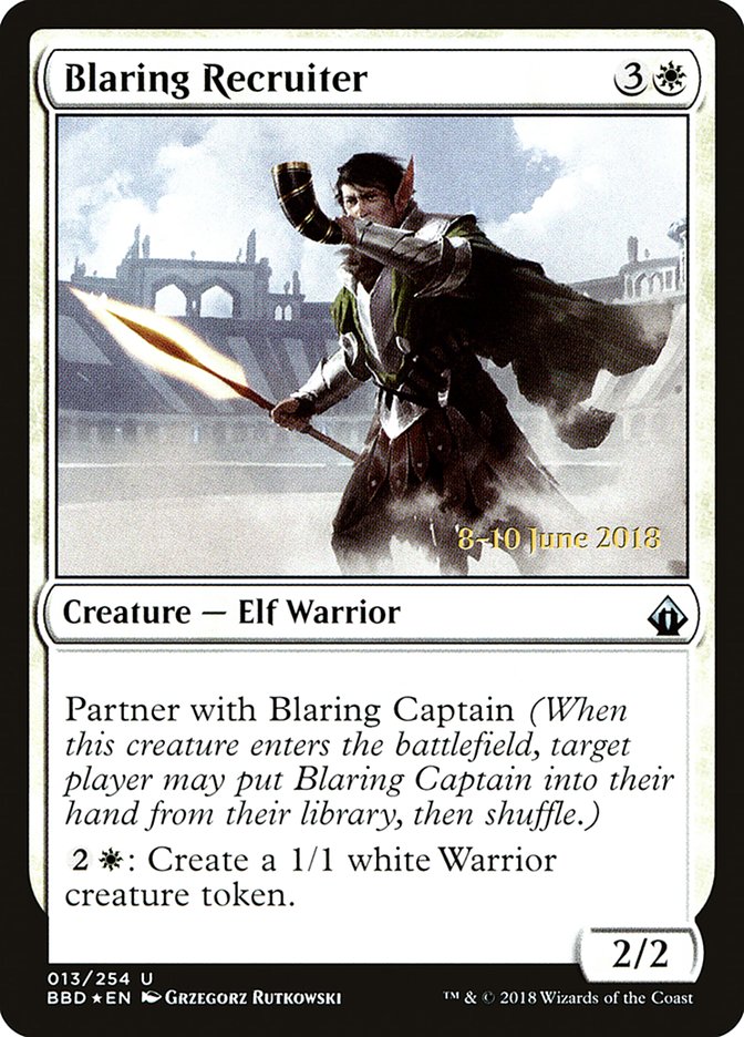 Blaring Recruiter (Prerelease) [Battlebond Prerelease Promos]
