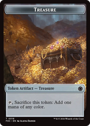 Dragon (0008) // Treasure Double-Sided Token [Foundations Commander Tokens]