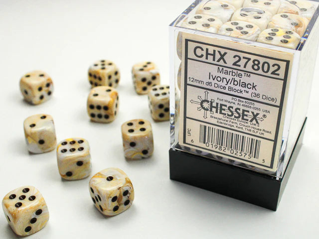 Chessex Marble D6 36pack Dice