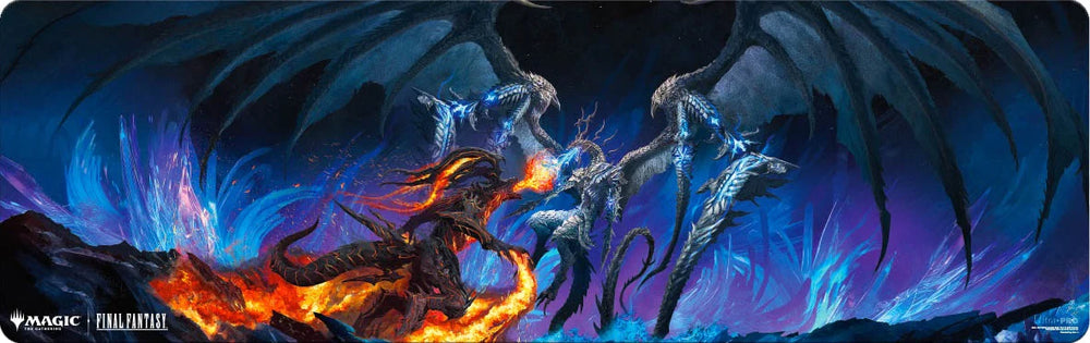 Ultra Pro - 8ft Table Playmat - MTG Universes Beyond: Final Fantasy - Bahamut and Ifrit