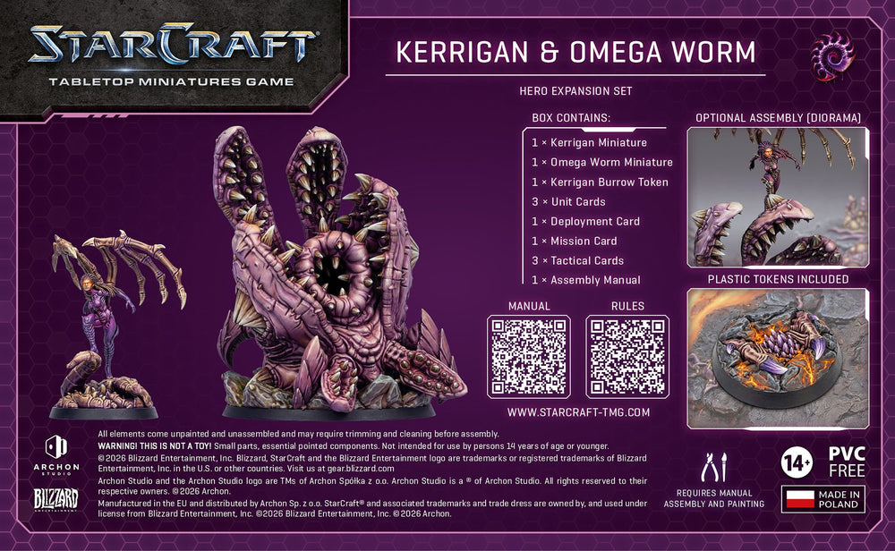 StarCraft: Tabletop Miniatures Game - Zerg: Kerrigan & Omega Worm Expansion Set