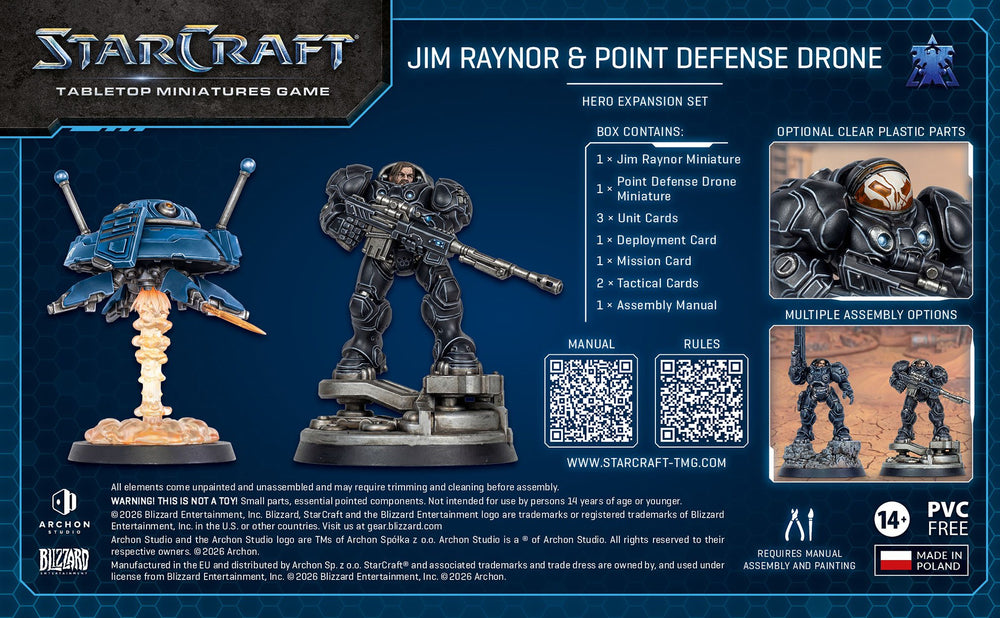 StarCraft: Tabletop Miniatures Game - Terran: Jim Raynor & Point Defense Drone Expansion Set [PREORDER] (Available August 24th)