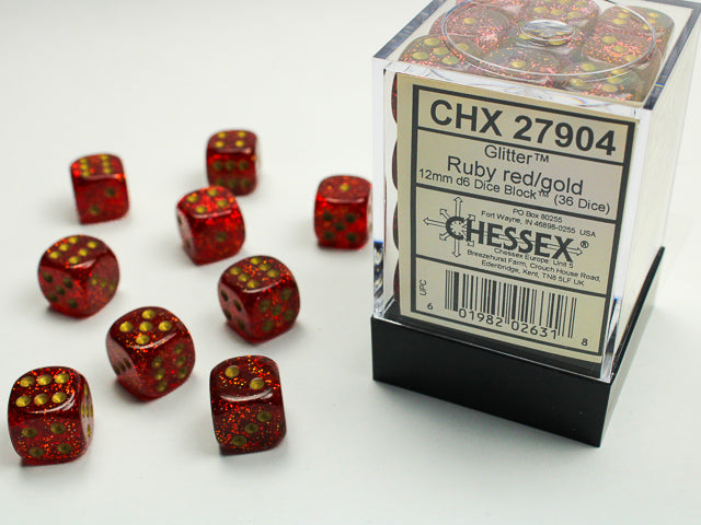 Chessex Glitter D6 36pack Dice