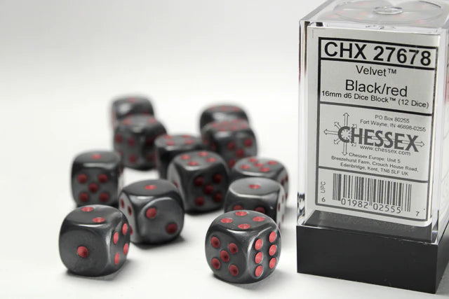 Chessex Velvet D6 12pack Dice