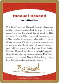 2004 Manuel Bevand Biography Card [World Championship Decks]