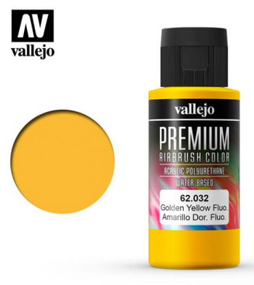 Fluorescent Golden Yellow Vallejo Premium Airbrush Color