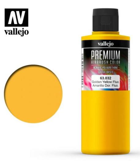 Fluorescent Golden Yellow Vallejo Premium Airbrush Color