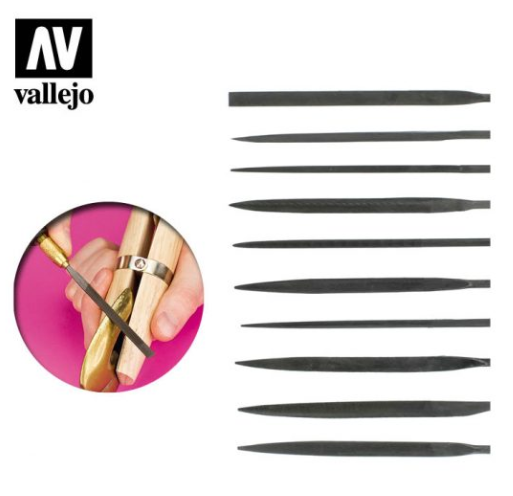 Set of 10 Needle Files Vallejo Hobby Tools