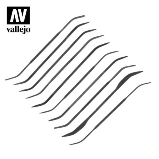 Set of 10 Curved Files Vallejo Hobby Tools