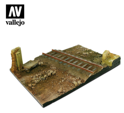 Country road cross with railway Vallejo Scenics