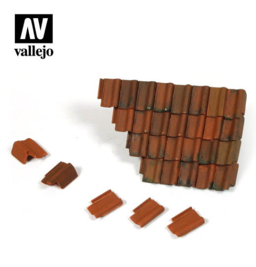 Damaged Roof Section and Tiles Vallejo Scenics
