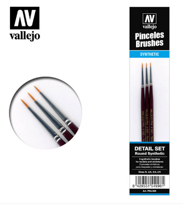 Detail set (Round synthetic) Vallejo Brushes