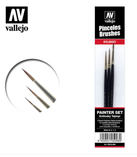 Painter set finest Kolinsky Tajmyr Sable Vallejo Brushes