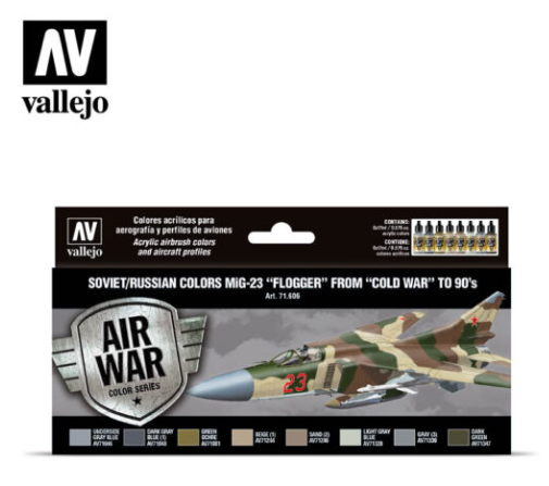 Soviet/Russian colors MiG-23 “Flogger” from 70’s to 90’s Vallejo Air War Set