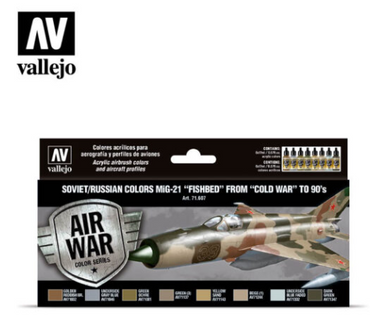 Soviet/Russian colors MiG-21 “Fishbed” from 50’s to 90’s Vallejo Air War Set