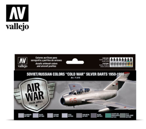 Soviet/Russian colors “Cold War” Silver Darts 1950-1980 Vallejo Air War Set