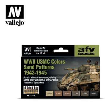 WWII USMC Colors Sand Patterns 1942-1945 Vallejo AFV Set