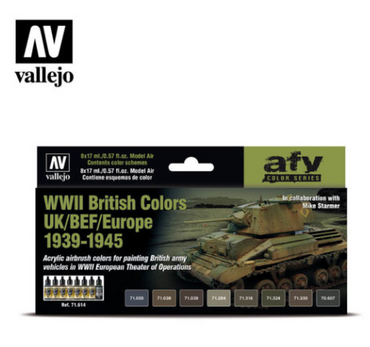WWII British Colors UK/BEF/Europe 1939-1945 Vallejo AFV Set