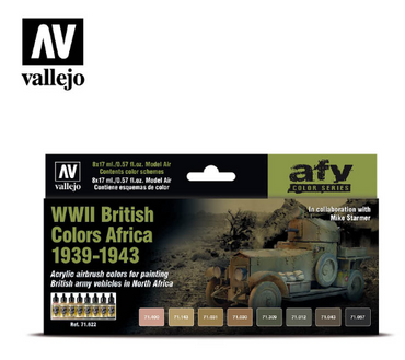 WWII British Colors Africa 1939-1943 Vallejo AFV Set
